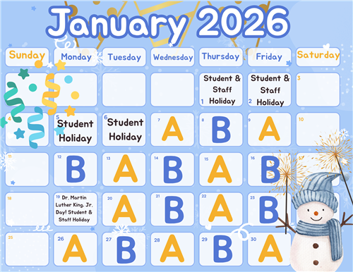 January A & B Day Schedule